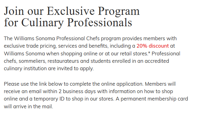 does-williams-sonoma-offer-special-discounts-for-culinary-professionals